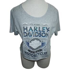 Harley Davidson Cropped Cut T-Shirt Black Short Sleeve Women’s Small/Medium